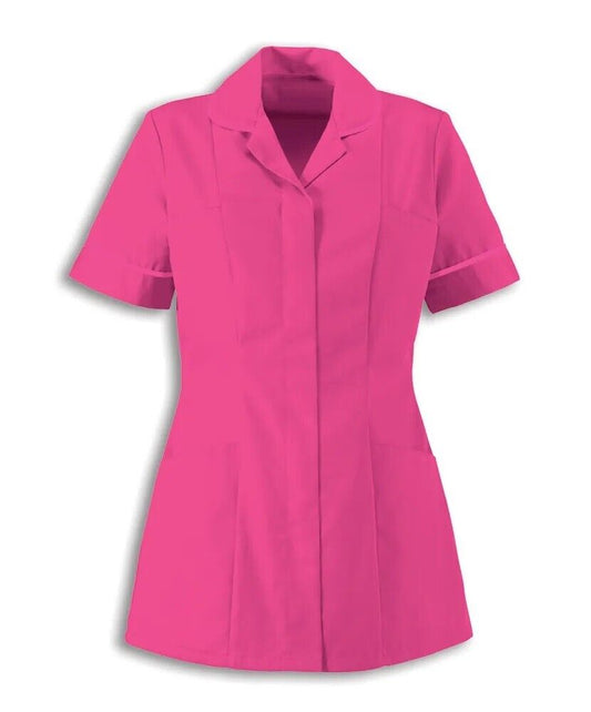 Traditional Nurses Tunic with Contemporary Cut - Pink & Pink Trim - Alexandra