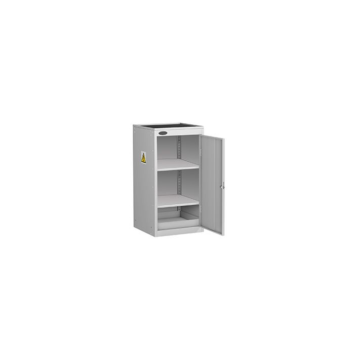 COSHH Cabinet with Dished Top - 890 x 460 x 460 - Silver - Bristol Maid