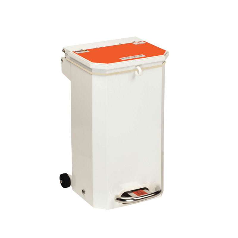 Sunflower Clinical Waste Hands Free Bin 20 Litre - Orange Lid - Sunflower