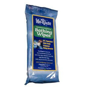 No Rinse Antibacterial Bathing Wipes - Pack of 8 - 