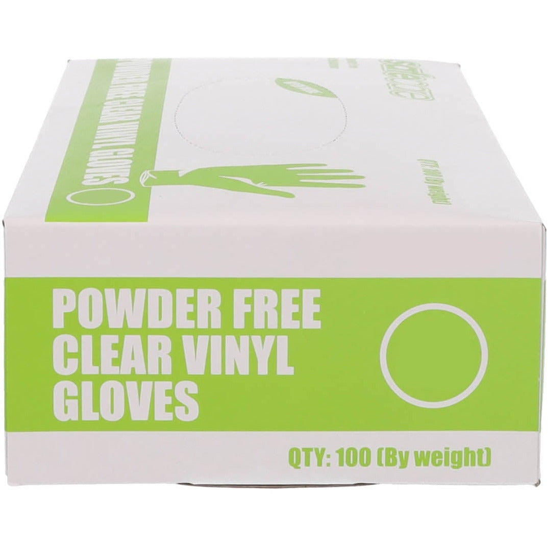 Disposable Clear Vinyl Gloves - Large - Box of 100 - Shermond