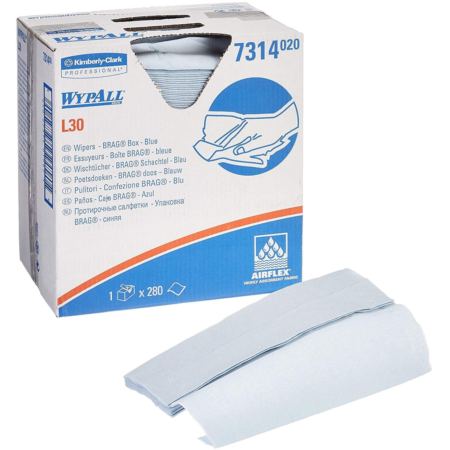 7314 Wypall L20 Wipe Brag Box - 280 - Bunzl Catering Supplies