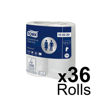 Tork Conventional Toilet Roll Advanced 2Ply - 100320 - Case of 36 x 320 Sheets - Tork