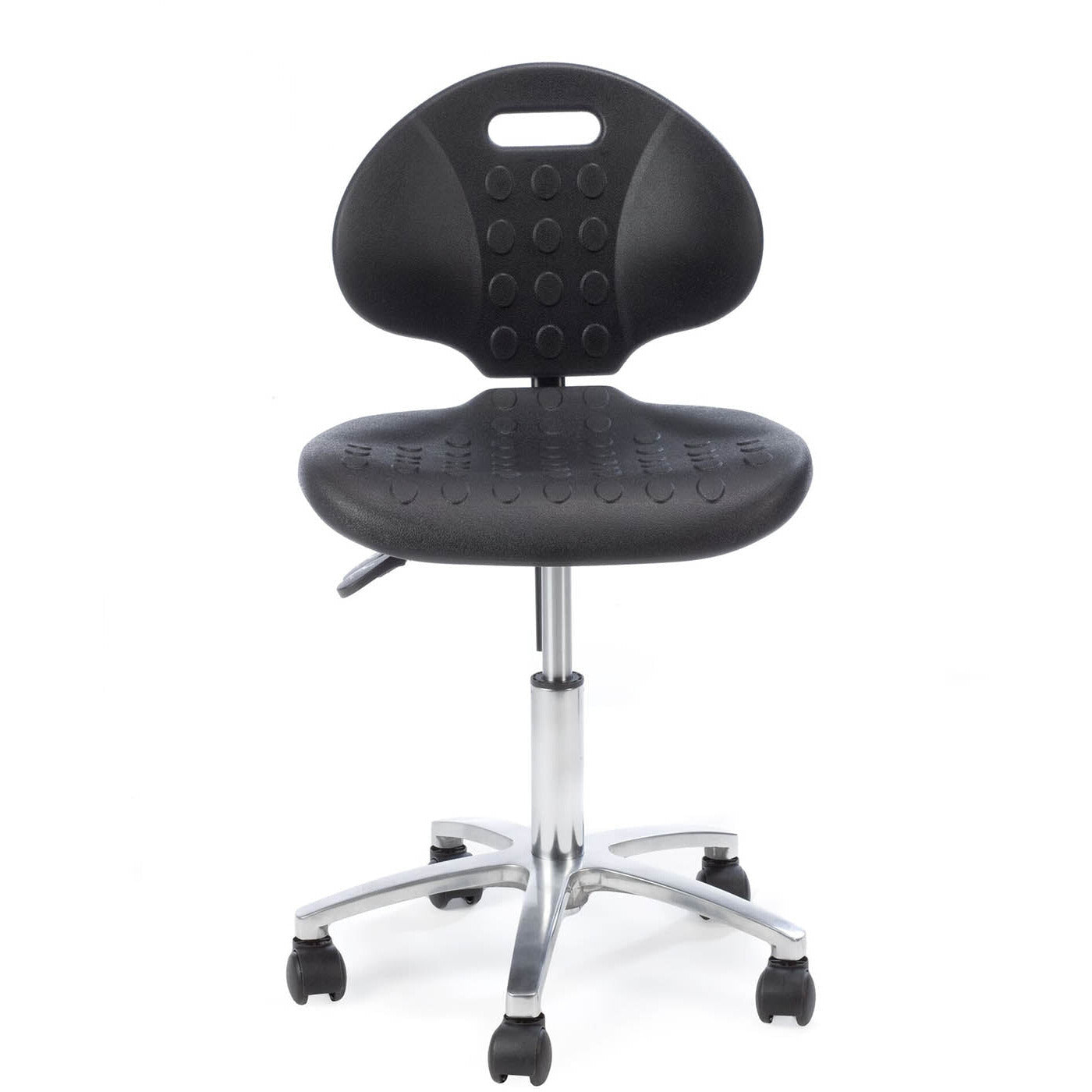 Laboratory Chair - Standard - Height range 45-59cm - Castors fitted - Black - Plinth Medical