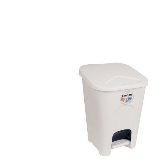 16 Litre Plastic Pedal Bin White - Discontinued