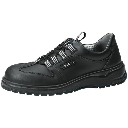 Abeba "Light" Steel Toe-Capped Lace-Up Nursing Shoes - Smooth Black Leather - 