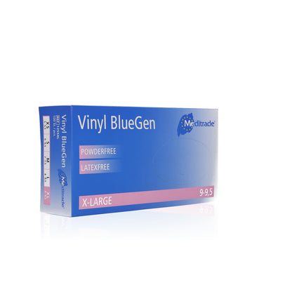 Blue Vinyl Gloves Extra Large - Box of 100 - Meditrade