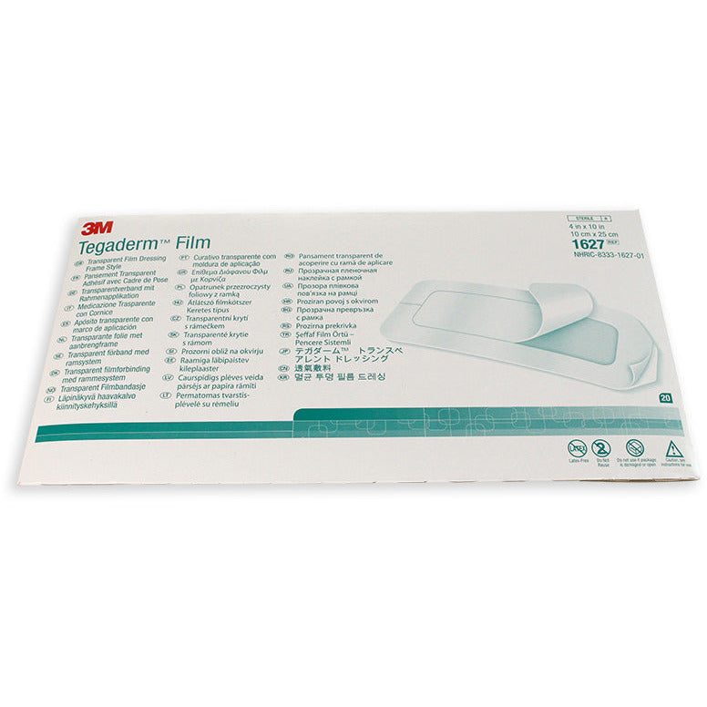 3M™ Tegaderm Transparent Film Dressing (10 x 25cm) - Case of 80 (20 x 4) - 3M