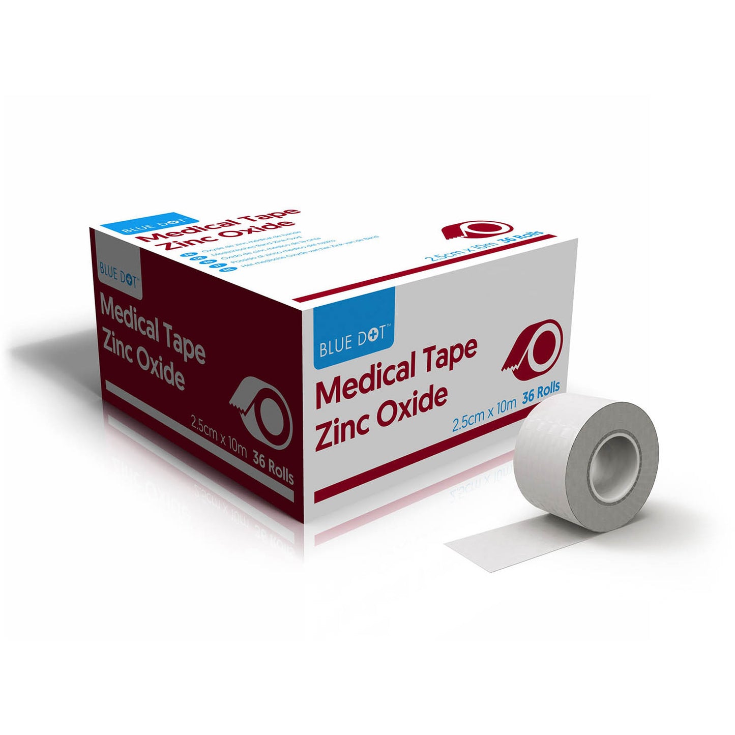 Blue Dot Boxed Zinc Oxide Tape 5cm x 10mtr (Pack 12) - Blue Dot