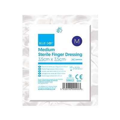 Blue Dot Finger Dressing 3.5cm x 3.5cm (Each) - Blue Dot