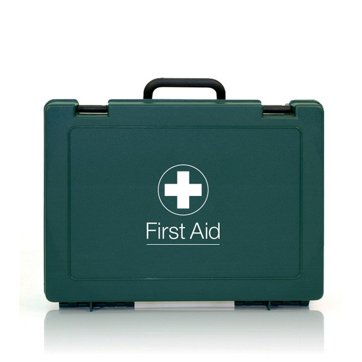 Aspinall Empty Green First Aid Box 270mm x 340mm x 100mm (Each) - Blue Dot