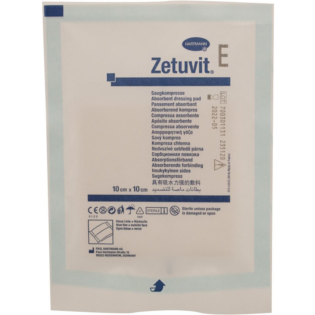 Zetuvit Absorbent Sterile Wound Pad - 10 x 10cm - Pack of 25 - Axis Medical