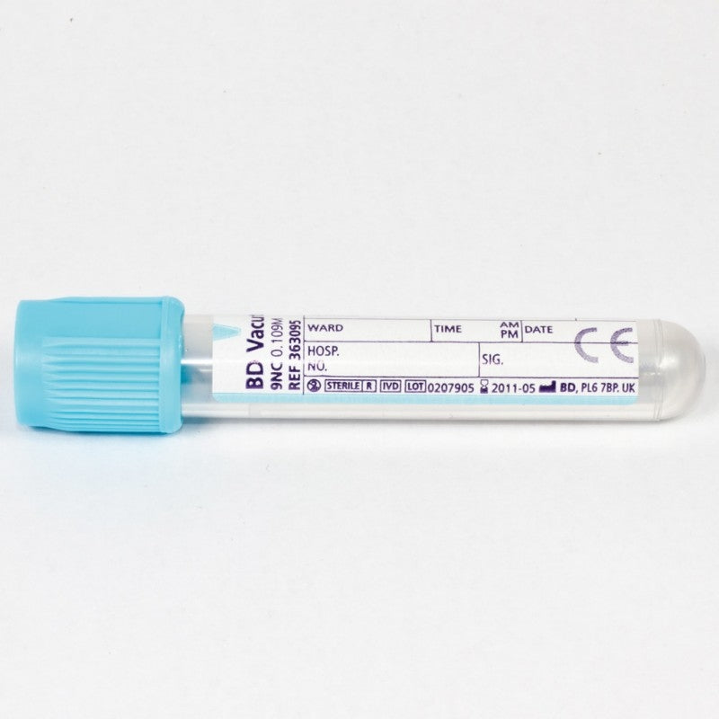 BD Vacutainer EST Plus Citrate Tube with Light Blue BD Hemogard Closure per 100 - Becton Dickinson