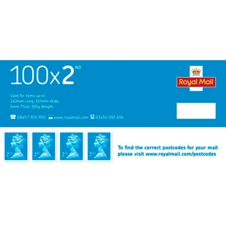 2nd Class Postage Stamps - Pack of 100 - Colop