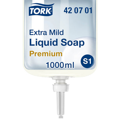 Tork Premium Liquid Soap - Extra Mild Non-Perfumed 1000ml - Single Bottle - Tork