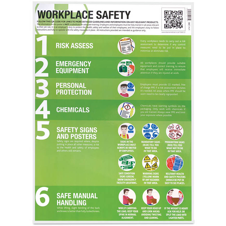 Health & Safety at Work Guidance Poster Laminated 420mm x 594mm ...