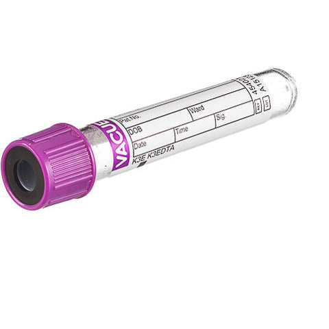 VACUETTE® Tube, K3EDTA, 4ml, 13x75mm, Purple/Black, Sterile - Pack Of 50 - GBO