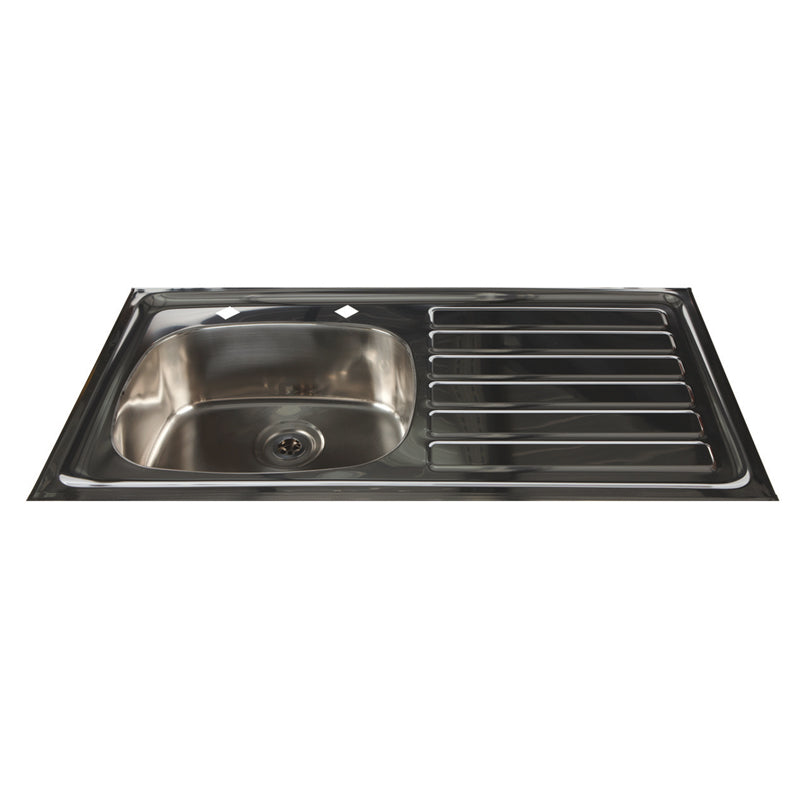 Inset Stainless Steel Sink with Right hand Drainer - Sunflower