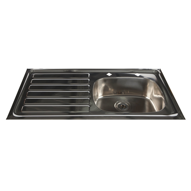 Inset Stainless Steel Sink with Left hand Drainer - Sunflower