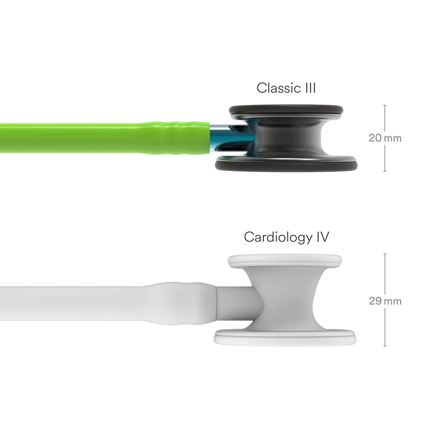 Littmann Classic III Monitoring Stethoscope: Smoke & Lime Green - Blue Stem 5875 - Littmann Stethoscopes