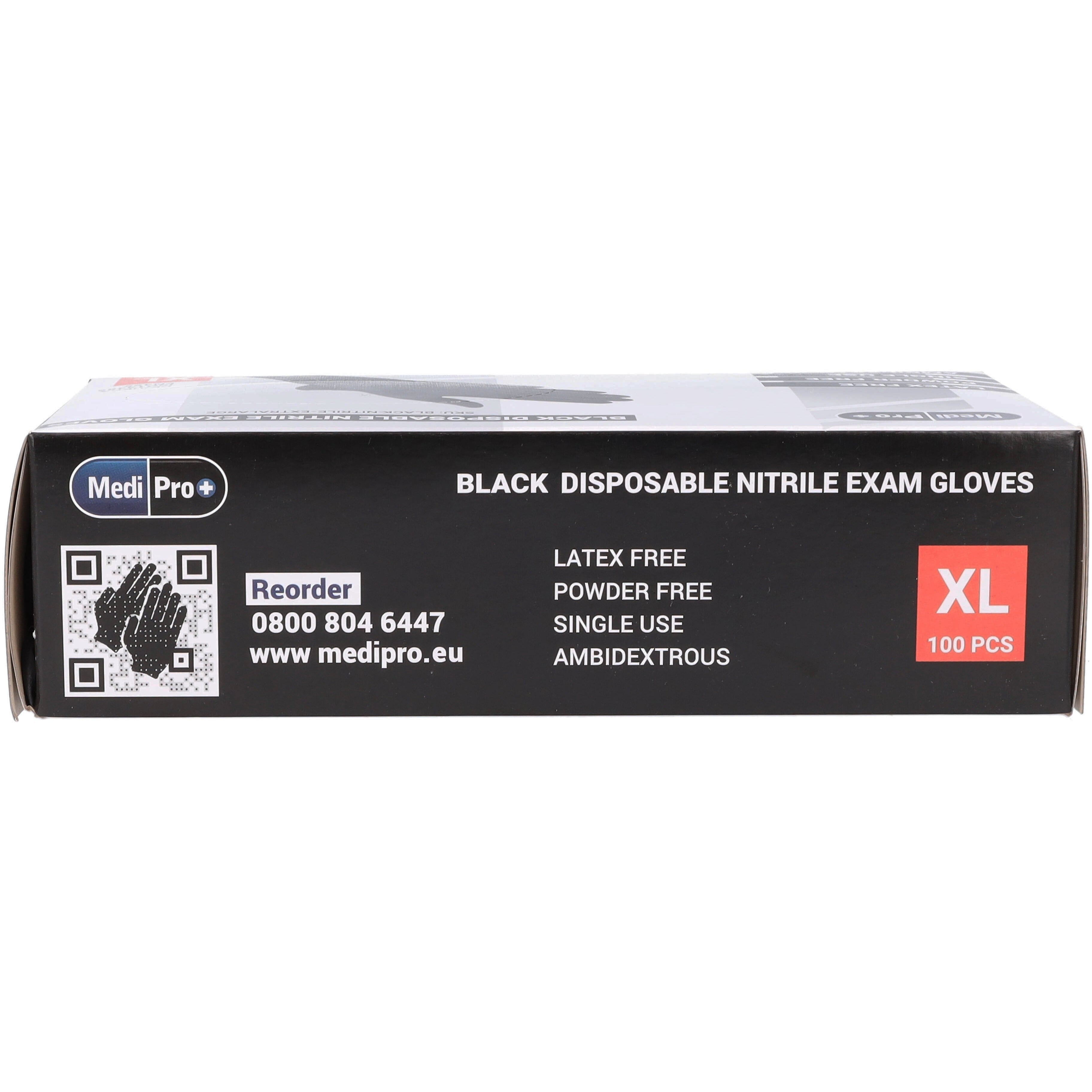 Black Nitrile Gloves Box Of 100 Extra Large Medisave Uk