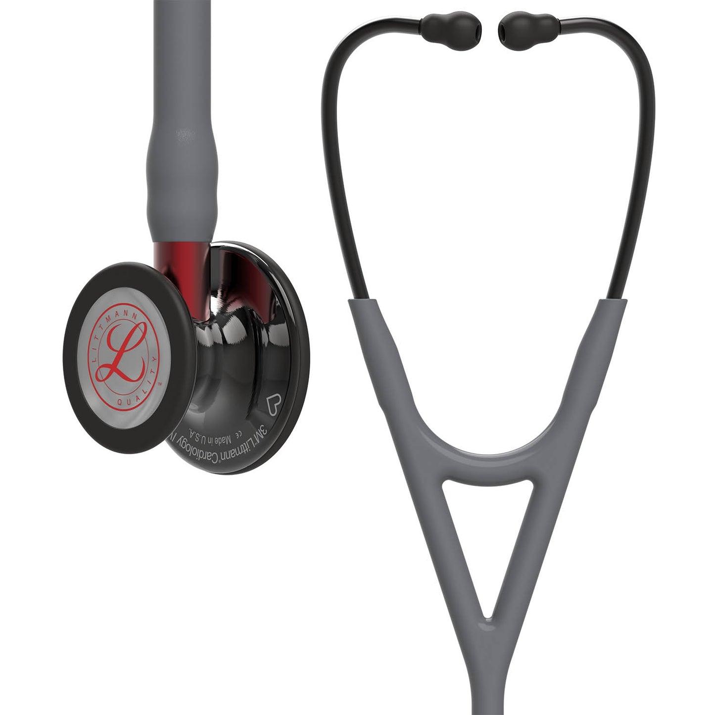 Littmann Cardiology IV Diagnostic Stethoscope: Grey & Smoke - Red Stem - Limited Edition 6183 - Littmann Stethoscopes