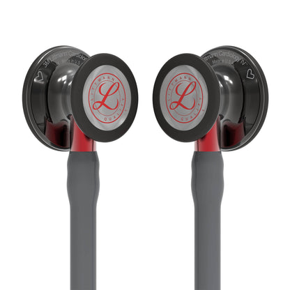 Littmann Cardiology IV Diagnostic Stethoscope: Grey & Smoke - Red Stem - Limited Edition 6183 - Littmann Stethoscopes