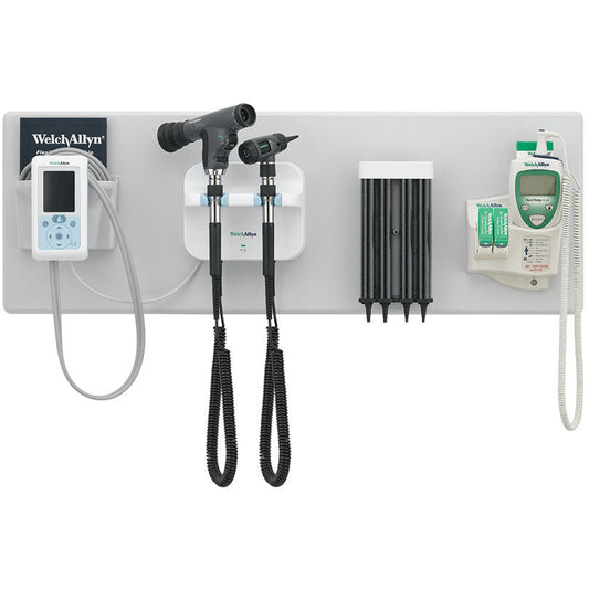 Welch Allyn GS 777 Wall Unit - PanOptic Ophthalmoscope & MacroView Otoscope with Connex BPM & SureTemp Thermometer - 