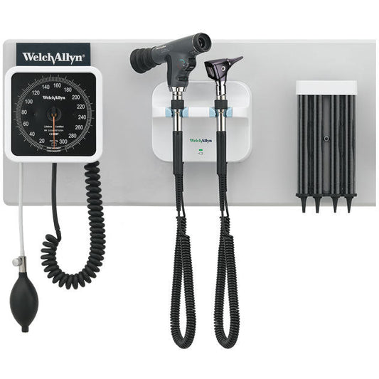 Welch Allyn GS 777 Wall Unit - PanOptic Ophthalmoscope & Diagnostic Otoscope with an Aneroid Sphygmomanometer - 