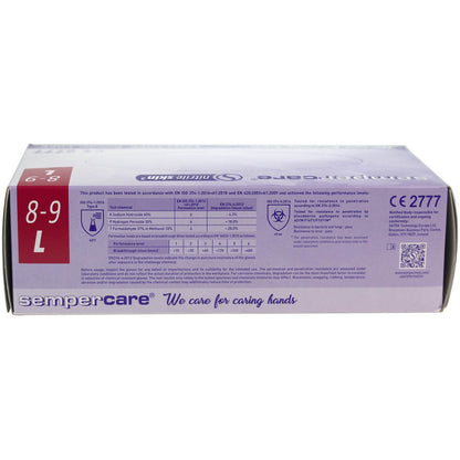 Sempercare Skin2 Nitrile Gloves Lavender Blue x 100 - Large - SemperMed