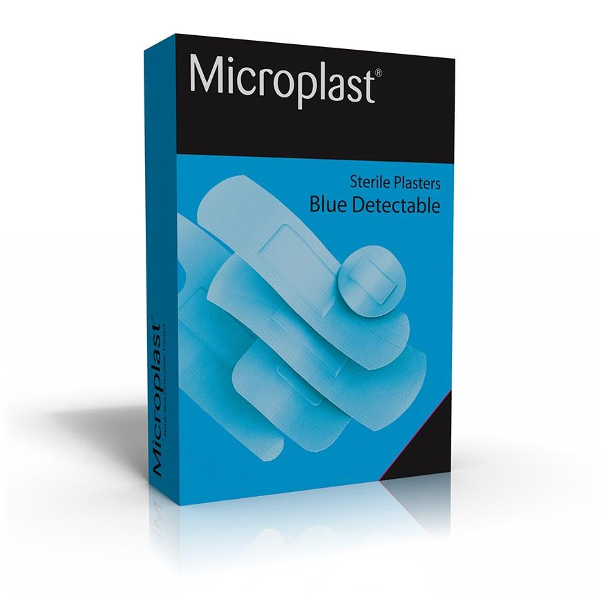 Microplast Blue Detectable Assorted Plasters (Box 40) - Blue Dot