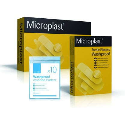 Microplast Washproof Assorted Plasters (Box 100) - Blue Dot