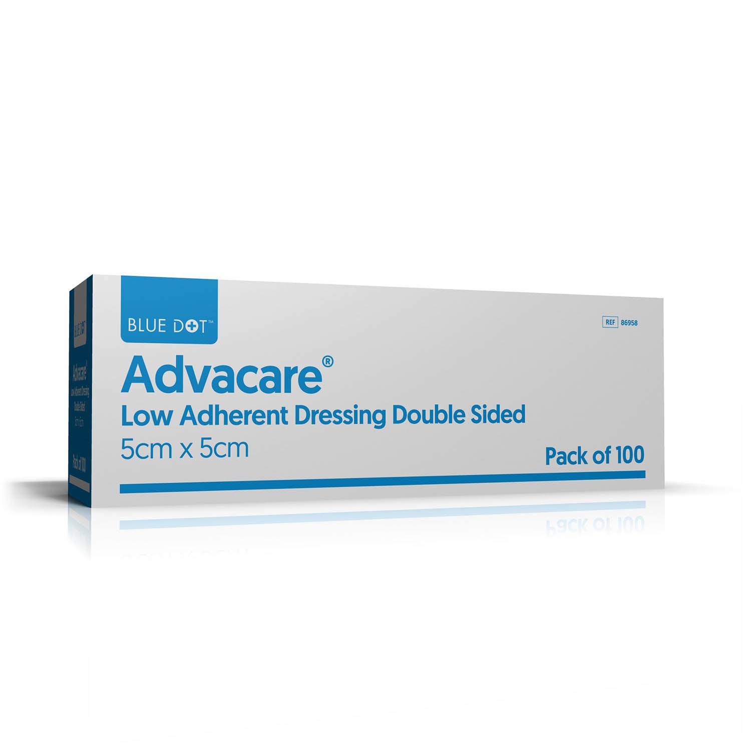 Advacare Low-Adherent Dressing 10cm x 10cm (Box 100) - Blue Dot