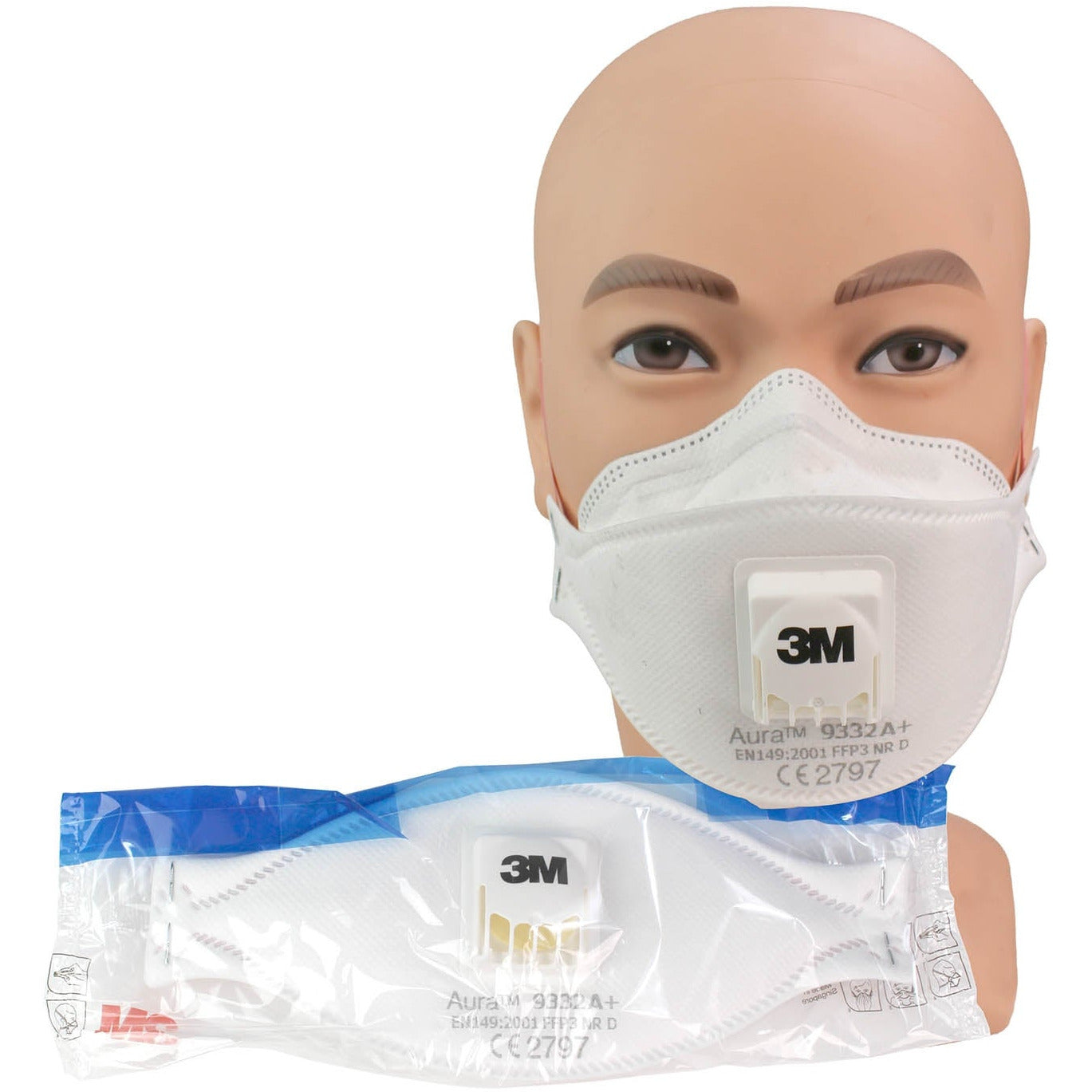 3M™ Aura™ 9332+ (A) FFP3 Valved Respirator Face Mask - 3M