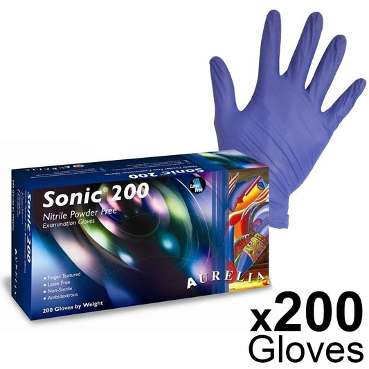 Aurelia Sonic 200 Nitrile Powder-Free Examination Gloves - Non Sterile  - Medium (200) - Aurelia Gloves