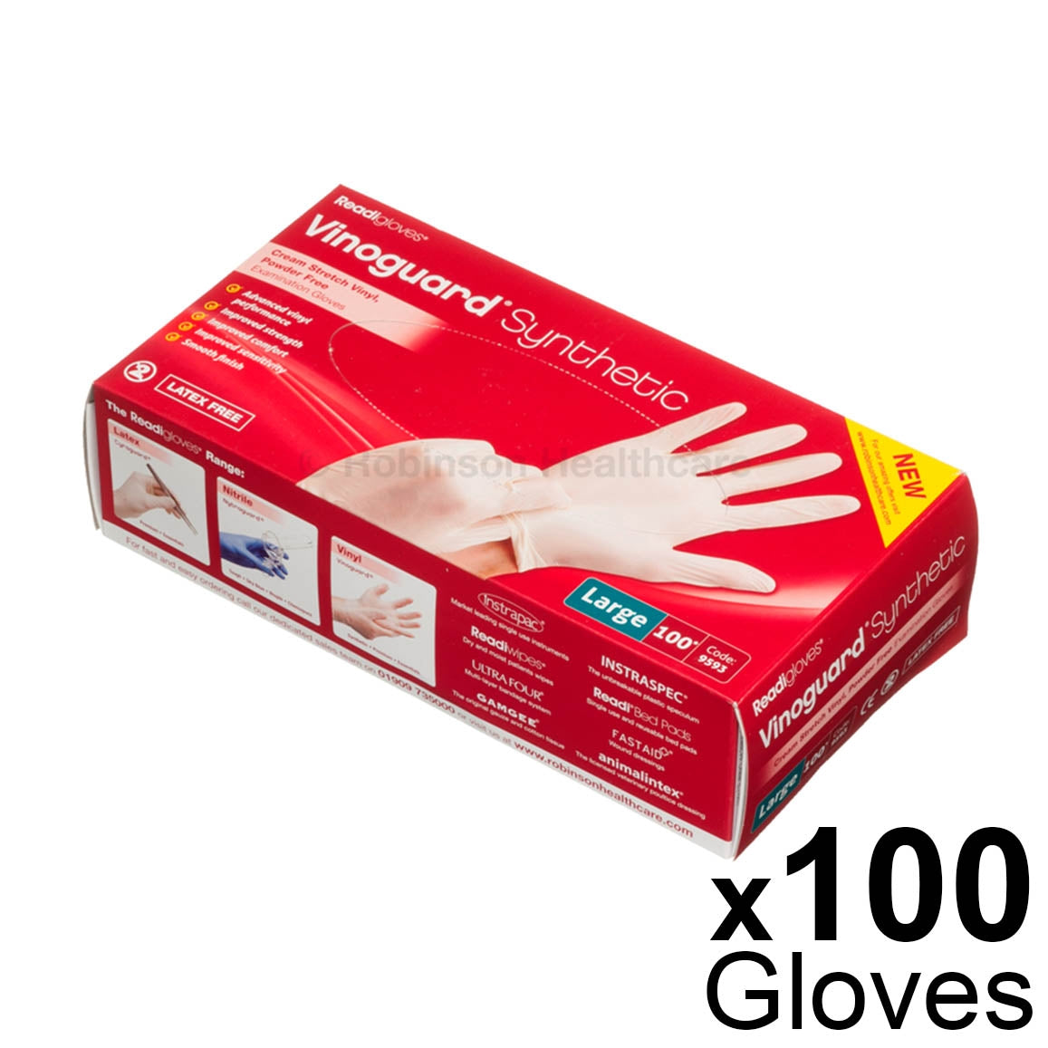 Vinoguard Synthetic Stretch Vinyl Gloves x 100 - Large - Robinsons