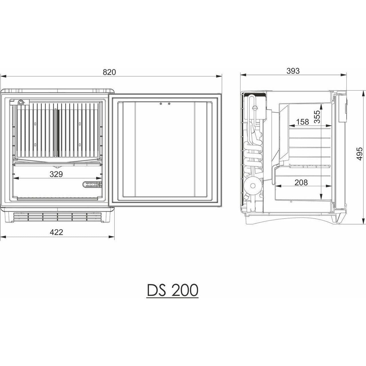 DS200 Free Standing Mini Fridge - White - 23L - Dometic