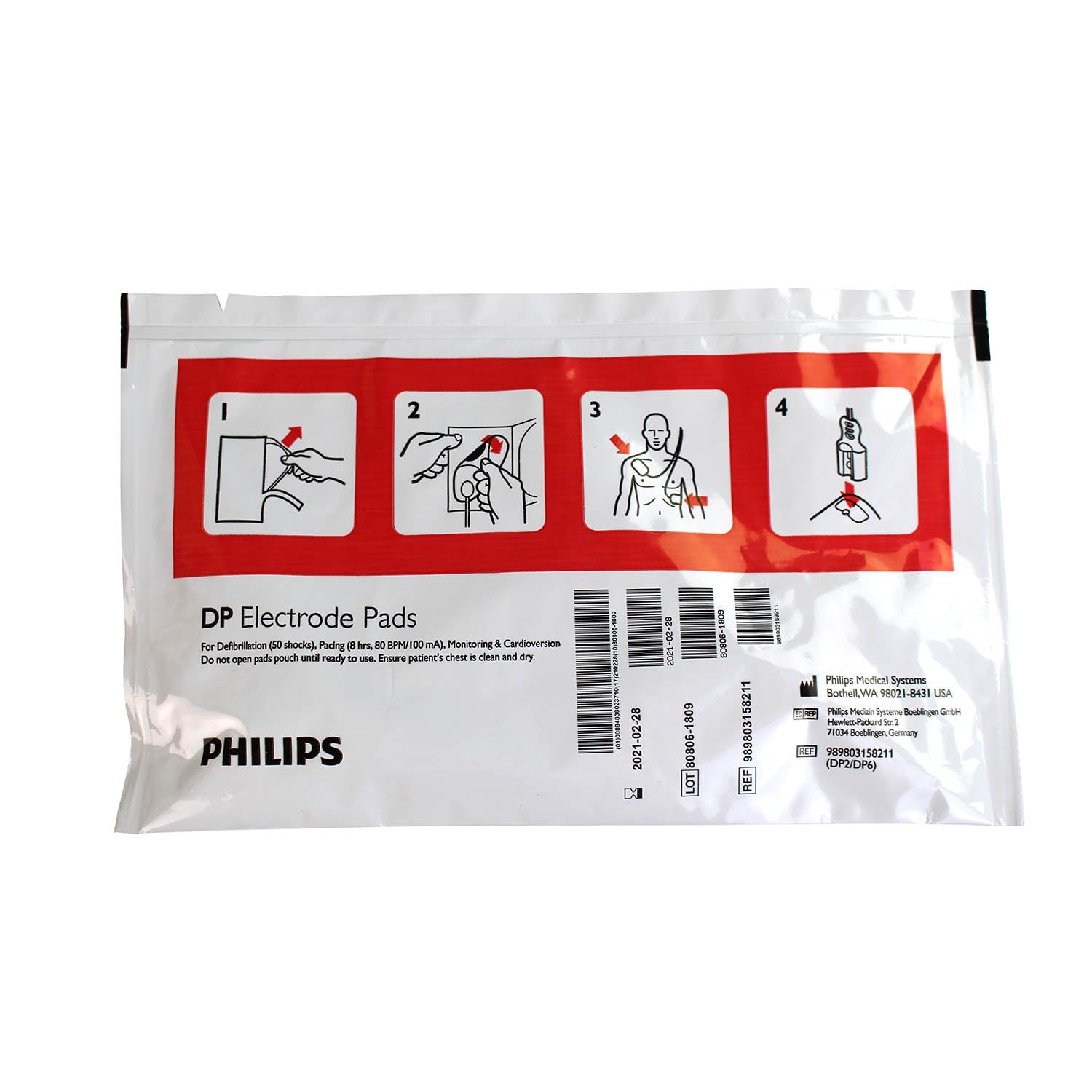 Adult Pads For Heartstart FR2 AED - 5 Pack - Philips