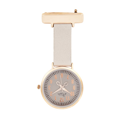 Annie Apple Nurses Fob Watch - Aurora - Rose Gold/Grey, Numbered - Leather - 35mm - Annie Apple