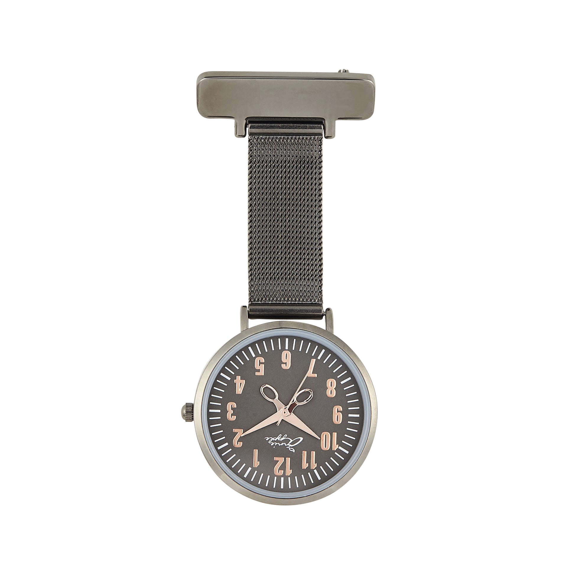 Annie Apple Nurses Fob Watch - Aurora - Rose Gold/Gunmetal - Mesh - 35mm - Annie Apple