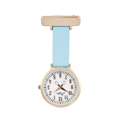 Annie Apple Nurses Fob Watch - Aurora - Pearl/Rose Gold/Blue - Leather - 35mm - Annie Apple