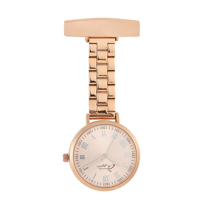 Annie Apple Nurses Fob Watch - Meraki - Silver/Rose Gold - Link - 35mm - Annie Apple