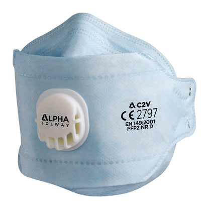 Alpha Solway FFP2 Face Masks Valved - Box of 20 [Not Reuseable] - Alpha Solway