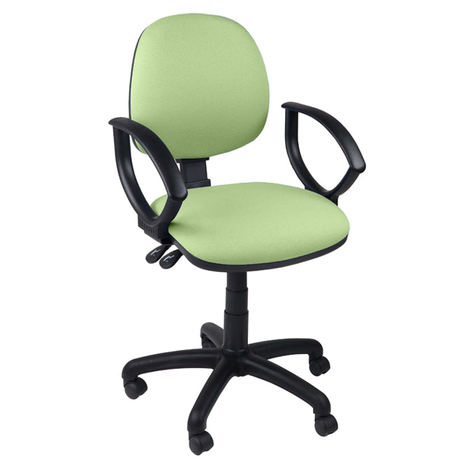 Function Operator Chair with Black Base & Fabric Upholstery - Fixed Arms - 