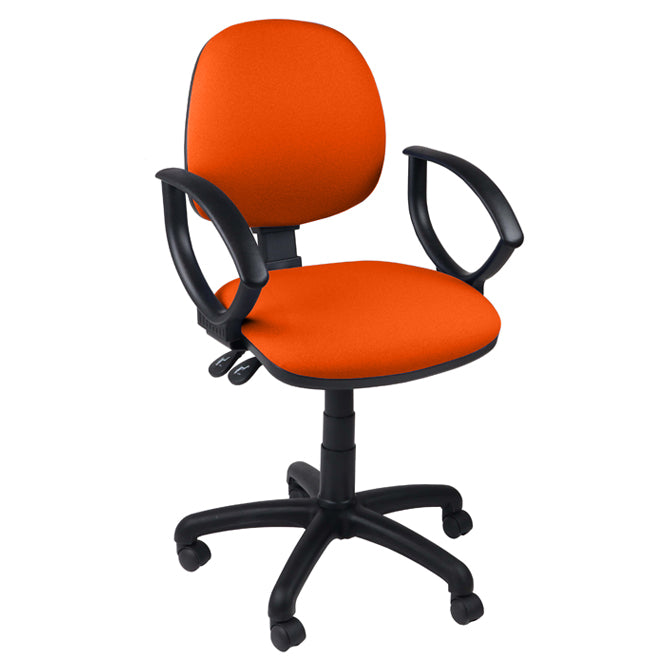Function Operator Chair with Black Base & Fabric Upholstery - Fixed Arms - 