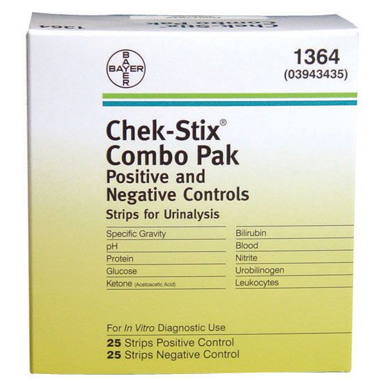 Chek-Stix Urinalysis Control Strips 25 Pos+25 Neg - Merlin