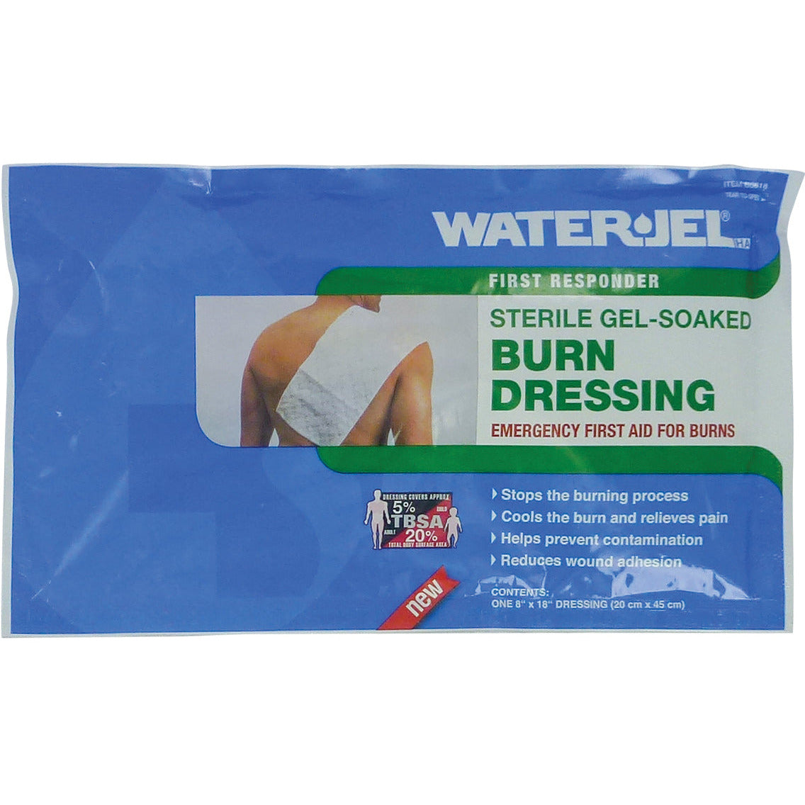 Waterjel First Responder Burn Dressing, 20x45cm - Safety First Aid