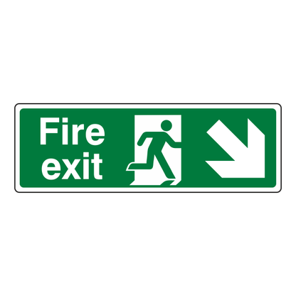 Fire Exit Sign - Arrow Down Right - Medisigns