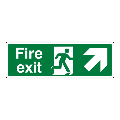 Fire Exit Sign - Arrow Up Right - Medisigns