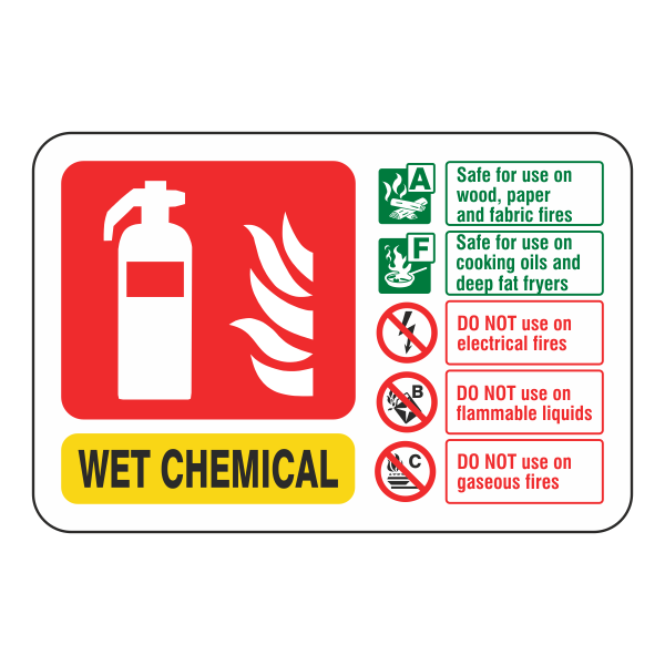 Fire Extinguisher Sign Landscape - Wet Chemical - Medisigns